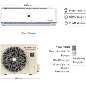 Máy lạnh Sharp Inverter 1 HP AH-X10ZEW